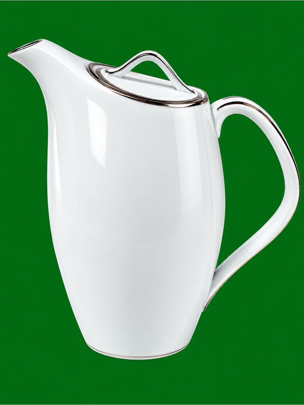 Noritake White Porcelain Pitcher with Silver Trim